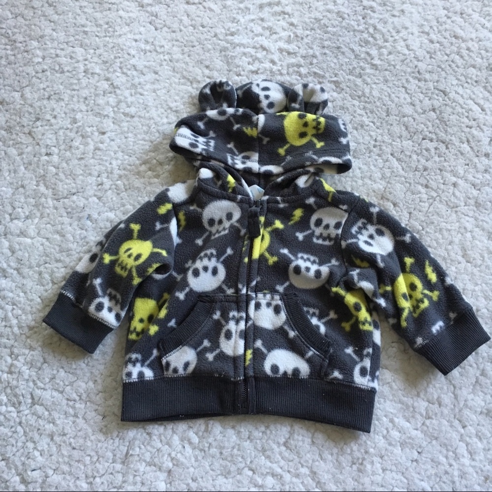 Old Navy Skulls Hooded Zip up sweater 0-3 month